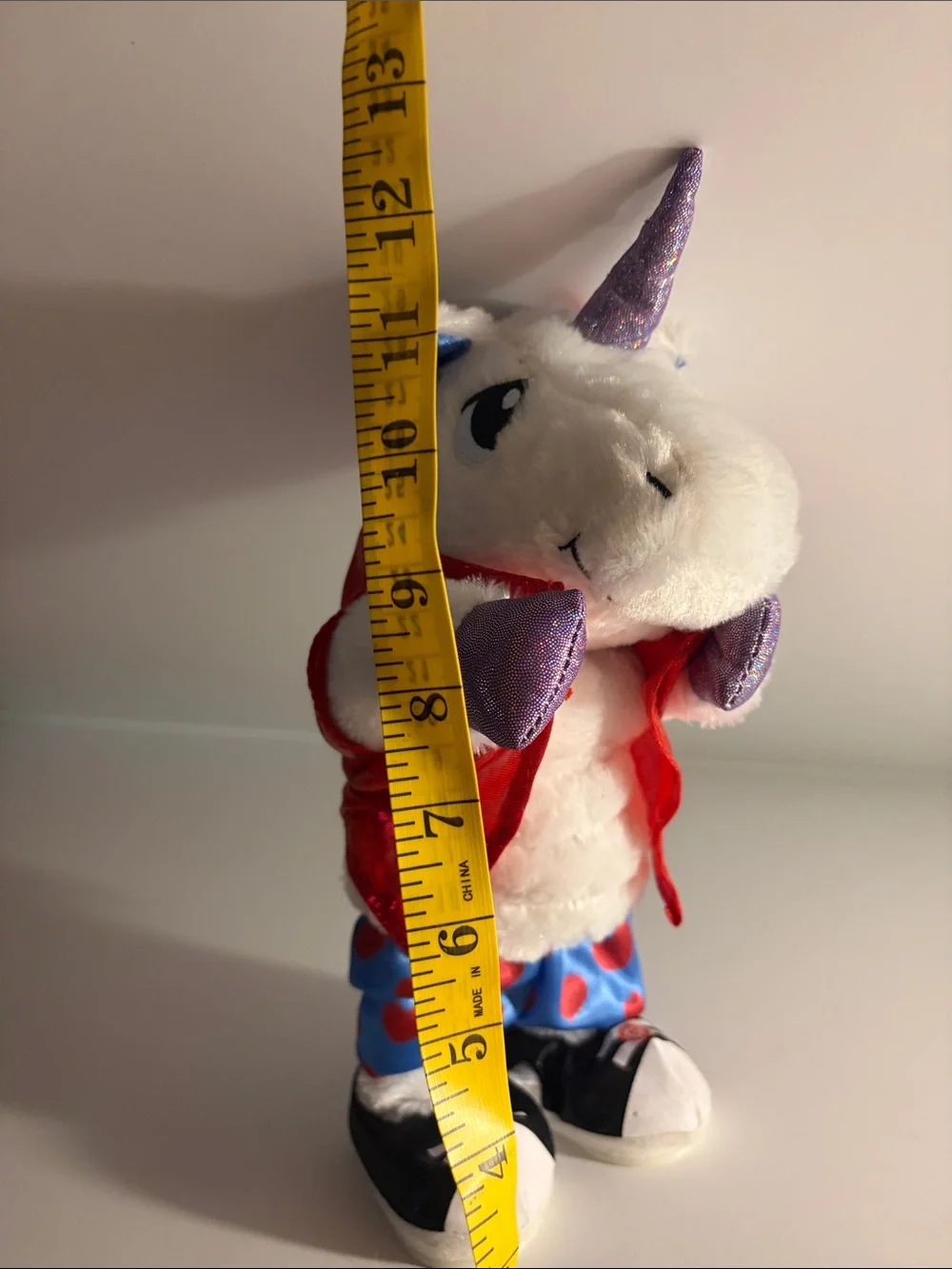 Plush Unicorn Hand Puppet for Kids - Purple & Red